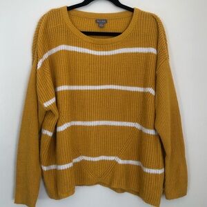 Falls Creek Yellow Striped Sweater, Size XL